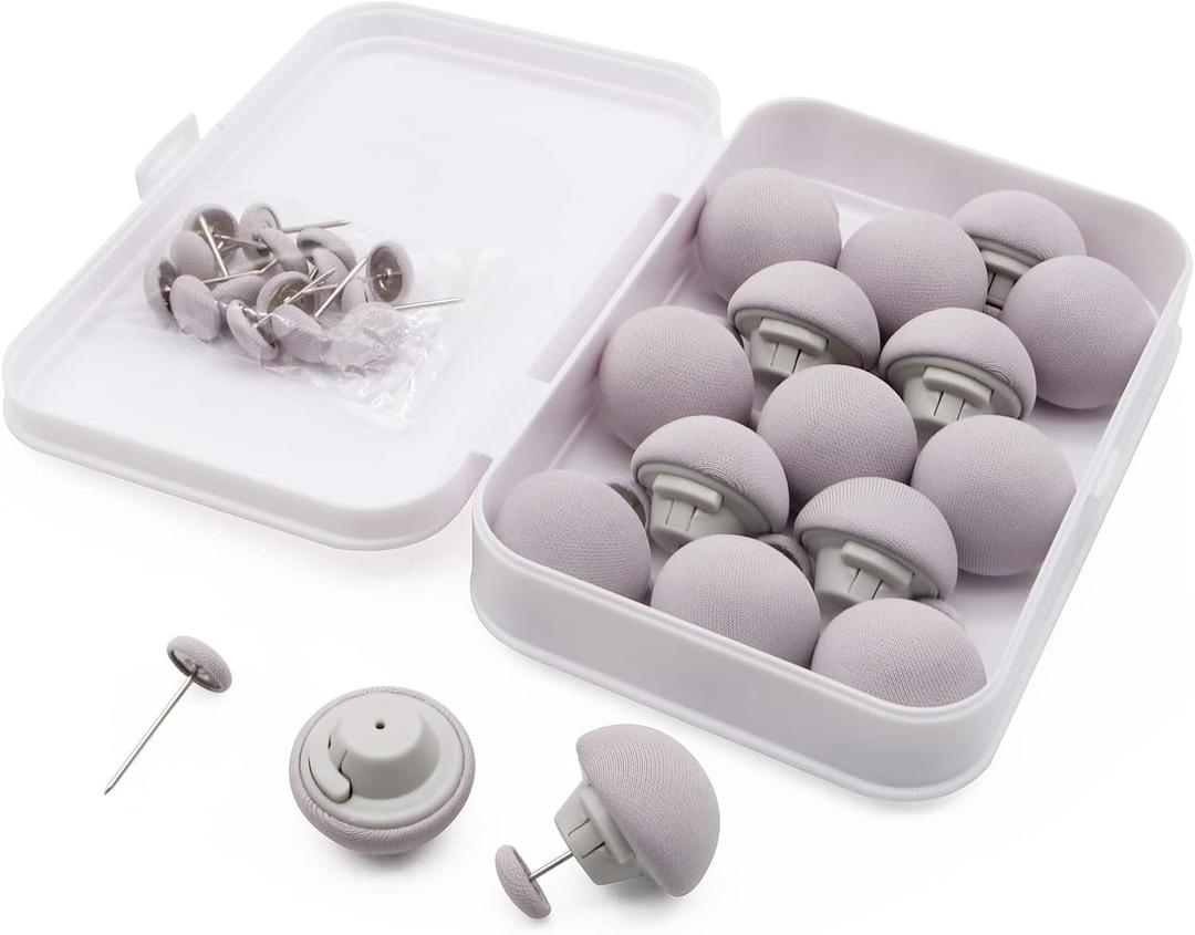 MQUPIN Duvet Clips Duvet Cover Pins,Duvet Pin Comforter Clips 16set, Soft Fabric Material Double Sided Pin Fasteners for Quilt, Cushions, Curtains- Grey (Gray)