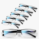 6 pack Executive Style Reading Glasses Men - Durable Readers with 99% Blue Light Blocking - Comfortable Fit with TR90 Frames, +2.0