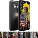 Phone Case Compatiable for Samsung Galaxy A16 5G,Slim Shockproof Protective Cover for Man Women Girl Boy Children,American Flag Cross Sunflower
