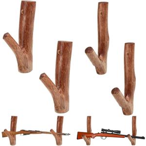 Wenqik Gun Rack Wall Mount Gun Hanger for Wall Natural Hardwood Handmade Hook for Wall with Pre Drilled Holes and Hardware Bow Horizontal Hanger Archery for Storage Display Home