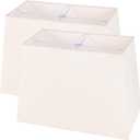 Wellmet Set of 2 Square Fabric Lampshades, 12" X14" X10", No Assembly Required, Classic Modern Style for Table, Bedside, Floor Lamps, Spider Fitter (CreamWhite)