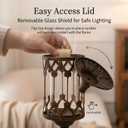 Vintage Floor Candelabra - 41" Tall Antique Gold Candle Holder with Glass Lantern, Rustic Gothic Metal Pillar Stand for Home Decor, Wedding & Event Centerpiece