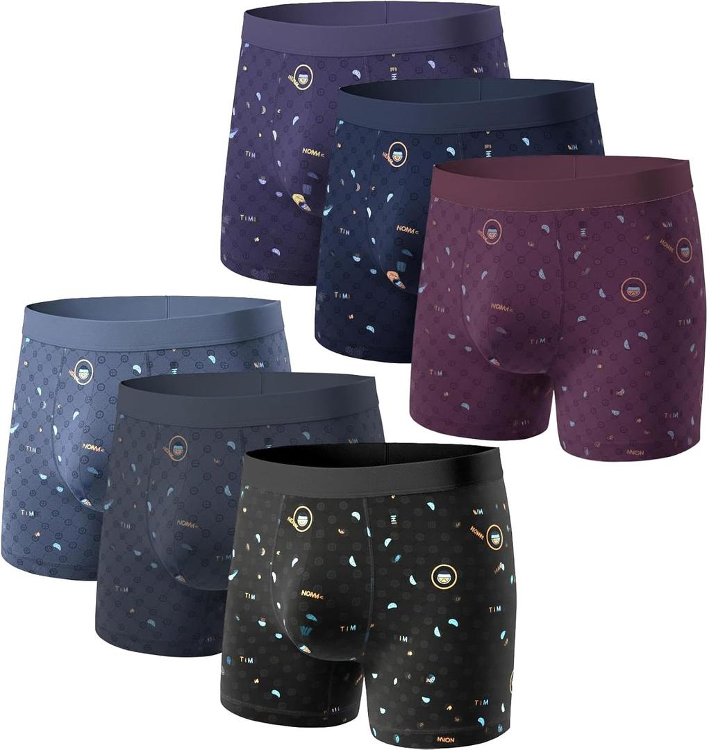 6 x Mens Underwear Cotton Boxer Briefs Soft Breathable Moisture-Wicking Shorts No Ride Up Underwear for Men Pack 6 (XXL)