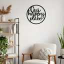 Vintage Circular Metal Wall Art Set of 2 - Decorative Signs & Plaques for Outdoor Spaces, Perfect Patio Decor with Artistic Lettering, Durable Patio Wall Decor for Garden and Entrance