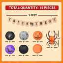 2 x Mudra Crafts Hanging Spider Bat Skeleton Pumpkin Paper Lanterns Outdoor Indoor Jack-o-Lantern Halloween Decorations Party Banner Set, Orange Black Purple 12-Inch Spooky Lamps