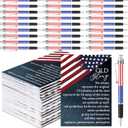 Sayglossy 36 Set 4th of July Patriotic Pens Bulk 250th Anniversary Mini Stars Stripes Notebook American Flag Metal Retractable Ballpoint Pens with Notebooks for Patriotic July 4th Party Favors (Flag)