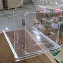 Sumerflos Acrylic Dog House, 24" L x 18" W x 23" H Clear Dog Crate, Modern Indoor Dog Kennel Lockable Ventilated for Most Small Dog Cat Pet