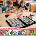 Card Binder 16 Pocket, 1000+ Cards PU Cover Trading Card Binder Side Loading Card Collection Album Holder Folders Pink (Pink and White)