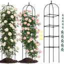 2 Pack 70.87" Garden Obelisk Trellis for Climbing Plants Rustproof Metal Plant Tower, Pyramid Design for Roses, Clematis, Jasmine, and Vegetable Vines, Indoor & Outdoor Use, Black