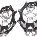 Ice Traction Cleats Shoe Crampons Snow Grips with 19 Spikes Storage Bag for Hiking Walking Mountaineering (X-Large)
