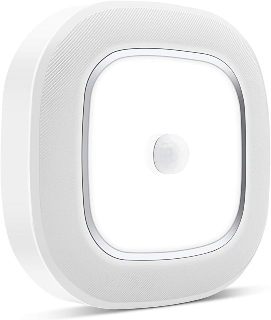 WhitePoplar Motion Sensor Ceiling Light Battery Operated, Wireless Motion Activated LED Light 300LM White Indoor Lights for Closet Cordless Stair Hallway Bedroom Pantry Shed Shower Light, 1 Pack