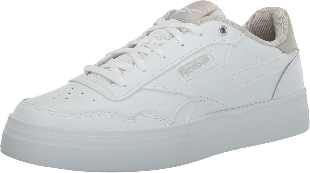 Reebok Women's Court Advance Bold Sneaker (10, Footwear White/Moonstone/Pink Stucco)