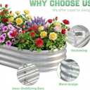 AHEONLAR 3 Pack 631ft Galvanized Raised Garden Bed, Oval Metal Garden Bed Planter Boxes Outdoor, Durable Raised Garden Beds Outdoor for Vegetables, Flowers, Silver