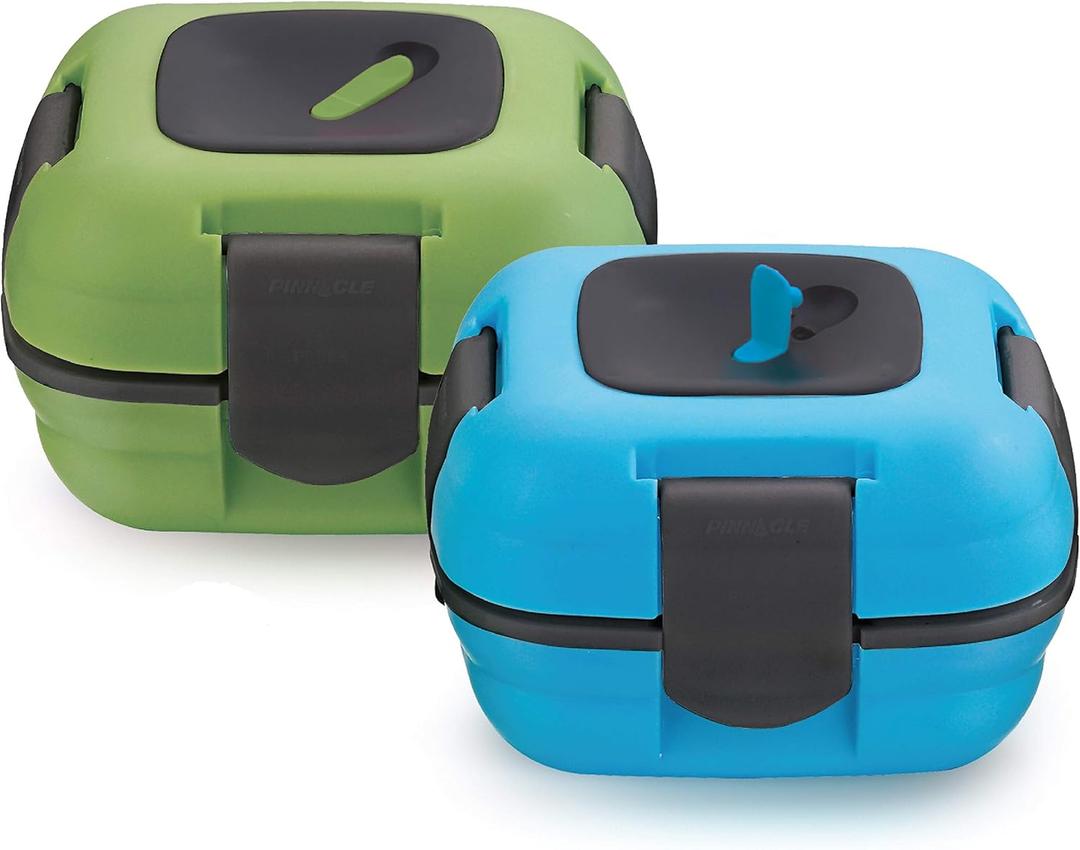 Pinnacle Insulated Leak Proof Lunch Box for Adults and Kids - Thermal Lunch Container With NEW Heat Release Valve 16 oz ~Set of 2~ Blue-Green