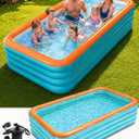 Inflatable Pool for Adults with Pump 120" X 68" X 27"