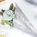 Silver Table Runner, 23*0.23 M Runner for Tables with 150pcs Heart Crystal Rhinestones, 1181 x 9 Inch Long Table Runner Gift Floral Wrapping Gold Fabric for Wedding, Christmas, Party Decorations