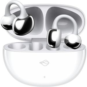 THINKAR SoraClips Open Ear Earbuds, 4.6G Ultra Lightweight Clip On Headphones, 31H Playtime AI ENC Wireless Bluetooth 5.4 Clear Call Earphones, Comfort for Sport Running Workout Travel, White