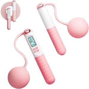 Cordless Weighted Jump Rope with Counter – Adjustable Ropeless Skipping Rope for Fitness, Indoor & Outdoor Jumping Rope for Men Women, Digital Jumprope for Home Workout