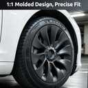 Wheel Covers for Tesla 2017-2023 Model 3 18" Aero Wheel with Center Caps, 18 inch Wheel Covers Hubcap for Tesla 2017-2023 Model 3 Accessories Matte Black 4PCS