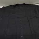 Cicy Bell Womens Half Sleeve Cardigan Sweaters Cropped Button Down Tops Oversized Lightweight Ribbed Knit Summer Outfits L, Black