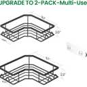 Adhesive Shower Caddy, 2 Pack Corner Bath Organizer, Rustproof Stainless Steel Shower Shelves with Large Capacity, No Drilling Shelves for Bathroom Storage, Home, Kitchen Dcor