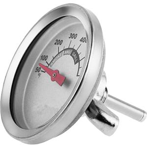 1.85 Inch BBQ Thermometer Gauge for Multiple Grills and BBQ Smokers, Barbecue Grill Temperature Gauge Replacement Parts, Silver