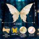 Fairy Wings for Women with Lace Gloves, Butterfly Cosplay Wings,Iridescent Costume Wings for Party Photography Adult Dress Up