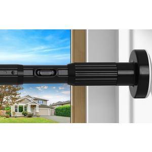 Black Tension Curtain Rod 41-100In,Outdoor Curtain Rod | No Drilling for Window or Bathroom Patio, Adjustable Spring Shower Rod,Rod Diameter 1.26In-One-bond stretching