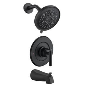Replacement for Moen Shower Faucet Trim Kit, 9-Setting High Pressure Rain Showerhead, Shower Handle& Tub Spout, (Valve & Cartridge Not Included), Matte Black