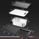 Utheer Front Folding Grill Table for Weber Searwood XL 600 – 35" x 12.5" Large Front Shelf with Stainless Steel Basin, Works Cutting Board, Lid & 5 Hooks, Heavy-Duty Weber Searwood XL 600 Accessories