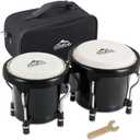 EASTROCK Bongo Drum 4 and 5 Bongos Set for Adults Kids Beginners Professionals Tunable Wood Hand Drum Percussion Instruments With Tuning Wrench(Black)
