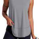 NIASHOT Workout Tank Tops for Women Lightweight Gym Clothes Quick Dry Moisture Wicking Activewear Running Yoga Tennis (Gray, S)