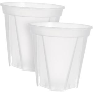 2Pcs Plant Pots with Drainage Holes Transparent Nursery Pots for Plants Succulents and Herbs for Home Office and Outer