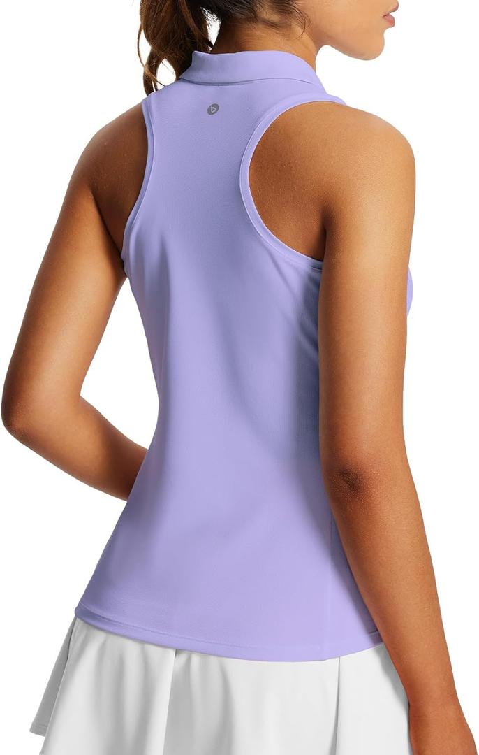 baleaf Women's Golf Shirt Sleeveless Tennis Tank Tops V-Neck Racerback Polo Collar UPF (XX-Large)