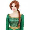 Long Reddish Brown Braided Wigs For Women Costume Auburn Synthetic Anime Wig For Halloween Cosplay Party Use