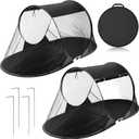 2 Pcs Pop up Mosquito Tent 1 Person Foldable Camping Tent with Ground Pin Portable Waterproof Bug Net for Bed Cot Outdoor Hiking Summer Camping, 86.61 x 41.34 x 35.43"