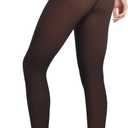 Women's Thermal Fleece Lined Tights, Translucent Skin Tone Pantyhose Style Leggings for Winter Warmth (Black Brown)