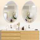 Frameless Oval Bathroom Mirror, 20x28 Inch Beveled Edge Vanity Wall Mirror for Over Sink, Modern Decorative Mirror for Bathroom, Bedroom, Entryway
