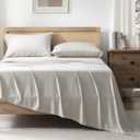 Andency Tannish Grey Queen Sheets Set, 100% Viscose Derived from Bamboo, Cooling Bed Sheets Queen Size, Deep Pocket Up to 16", Silky Soft Sheets