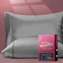 TEXAS LINEN CO. Luxury Egyptian Cotton King Size Pillow Cases Set of 2-800 Thread Count Dark Grey Pillowcases for Sleeping, Soft, Cooling Pillow Cover, Extra Long Staple Hotel Quality Pillow Cases