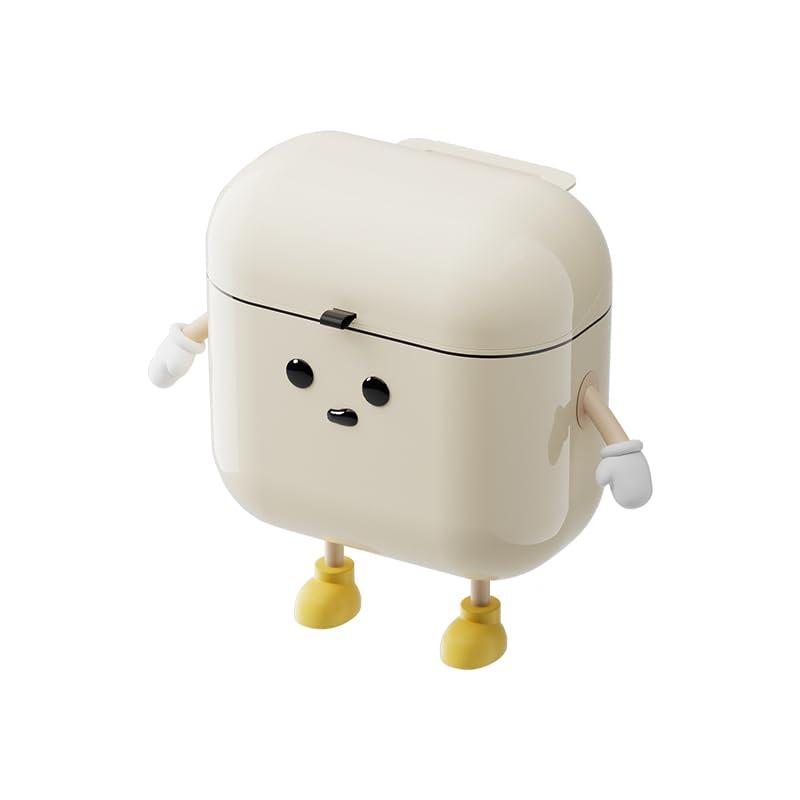 2.4 Gallon/9 Liter Kitchen Wall-Mounted Trash Can with Lid Ideal for Kitchens,Bathrooms, Offices,and Bedrooms Space-Saving and Decorative Waste Container(Cream White, DIY-Friendly)