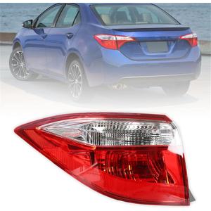 LABLT Red Clear Tail Light Signal Lamp Outer Driver Side Replacement for 2014-2016 Corolla