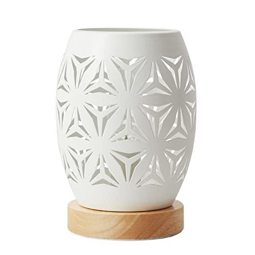 OuXean Bedside Table Lamp, Small Night Light Metal Lampshade and Wood Base, E12 40W Desk Lamp for Bedroom Living Room Home Decor Office Restaurant Bar, White, Without Bulb