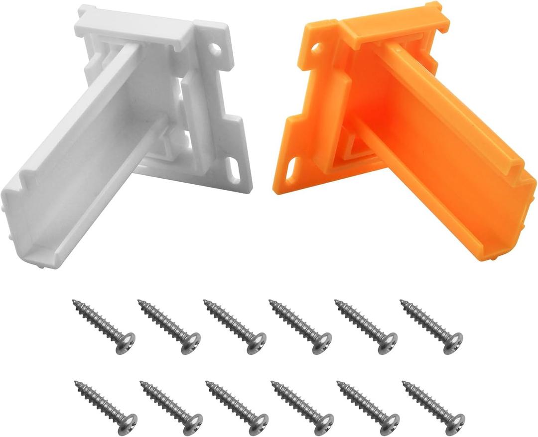 H307 Drawer Slide Socket Set with 2-1/8 inch x 1-3/4 inch Adjustable Base and Raised Edge 3/4 inch Slide Channel (1-1/8" Total), Plastic, Left and Right