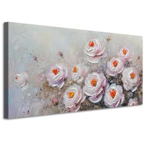Acocifi Peony Canvas Wall Art Pink Florals Textured Picture 58"x29"