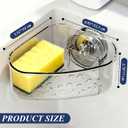 2 x Sink Strainer Basket, Triangle Suction Cup Sink Corner Rack, New Upgraded Corner Sink Strainer with Drainage Hole, Punch-free Corner Sink Trash Catcher for Kitchen and Bathroom (Transparent)