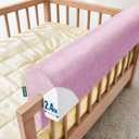 AEOCOO Bed Bumpers for Toddlers, Size 2.3 Ft, Toddler Bed Rail Bumper Protector for Loft Beds & Bunk Beds, Premium Soft Memory Foam Bed Guardrail, Anti-Bump | Fall Prevention (Purple, J Shaped)