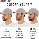 TOP-EX XL/XXL Mens Breathable Baseball Cap for Workouts, Running - Water Activated Cooling Fabric - Unstructured (White)