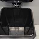 CEROELDA Small Trash Can with Lid-5L/1.3 Gal,Stainless Steel Outdoor Dog Poop Garbage Can-Farmhouse Retro Metal Waste Bin w/Step Pedal for Bathroom Bedroom Office-Soft Close-Black