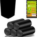 Biodegradable Trash Bags 8 Gallon Black - Medium Garbage Bags 8-10 Gallon Tall Kitchen Compostable Unscented 100 Count Recycling Strong Thick Office Waste Basket Liners Bulk Inwaysin